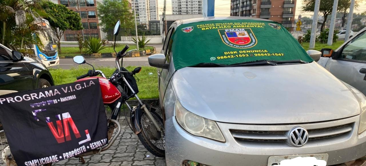 PMAM detém cinco pessoas e apreende caminhões com madeira ilegal na rodovia AM-070