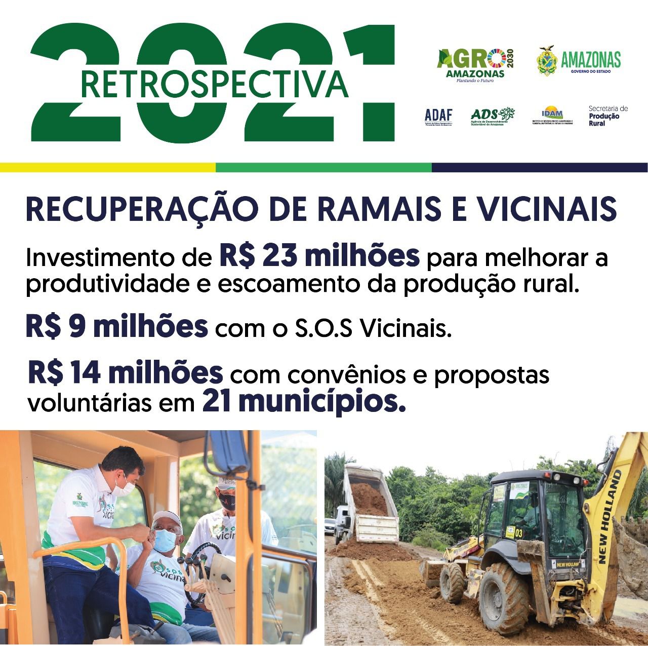 Governo do Amazonas investe R$ 23 milhões na recuperação de ramais e vicinais no estado