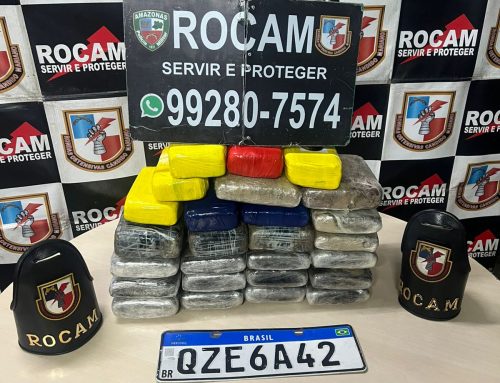 Polícia Militar do Amazonas apreende 26 tabletes de drogas com homem envolvido em roubo
