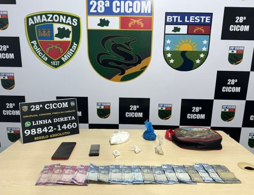 PMAM prende quatro homens por envolvimento com tráfico de drogas e apreende mais de 90 porções de entorpecentes